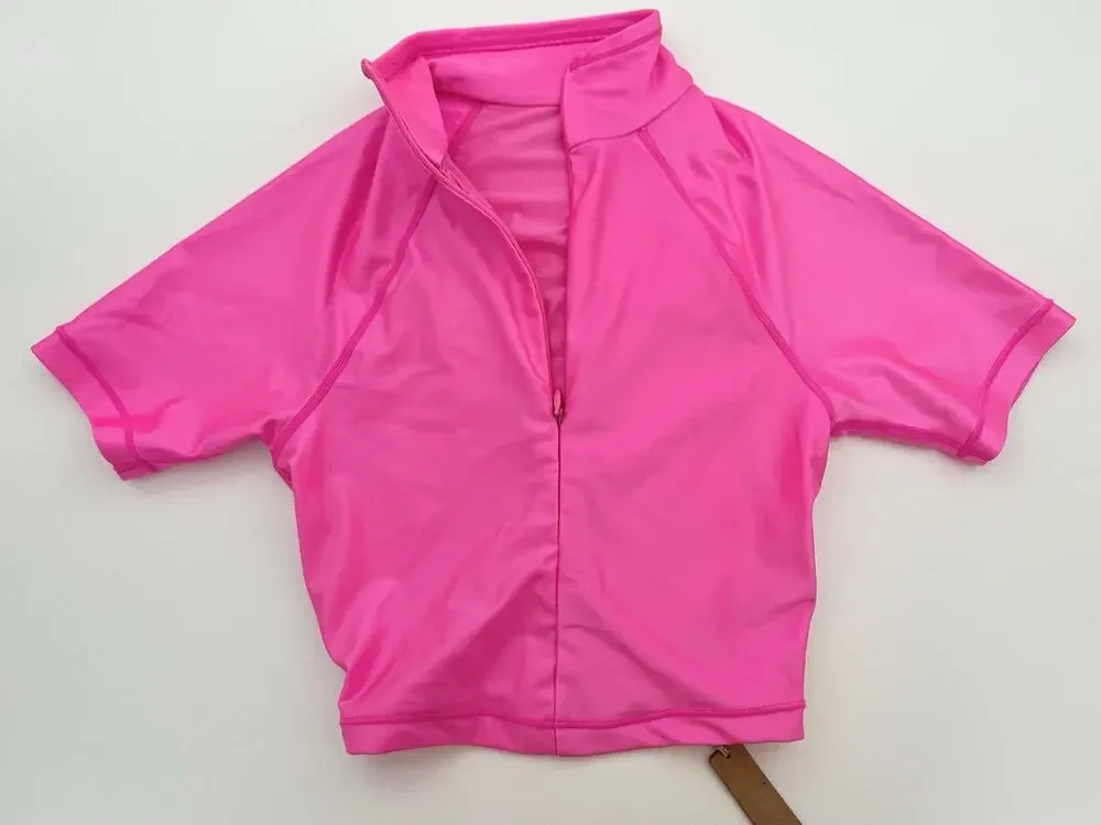 Skims XXS Shine Swim T-Shirt In Taffy Bubblegum Hot Pink Neon Brand NEW NWT